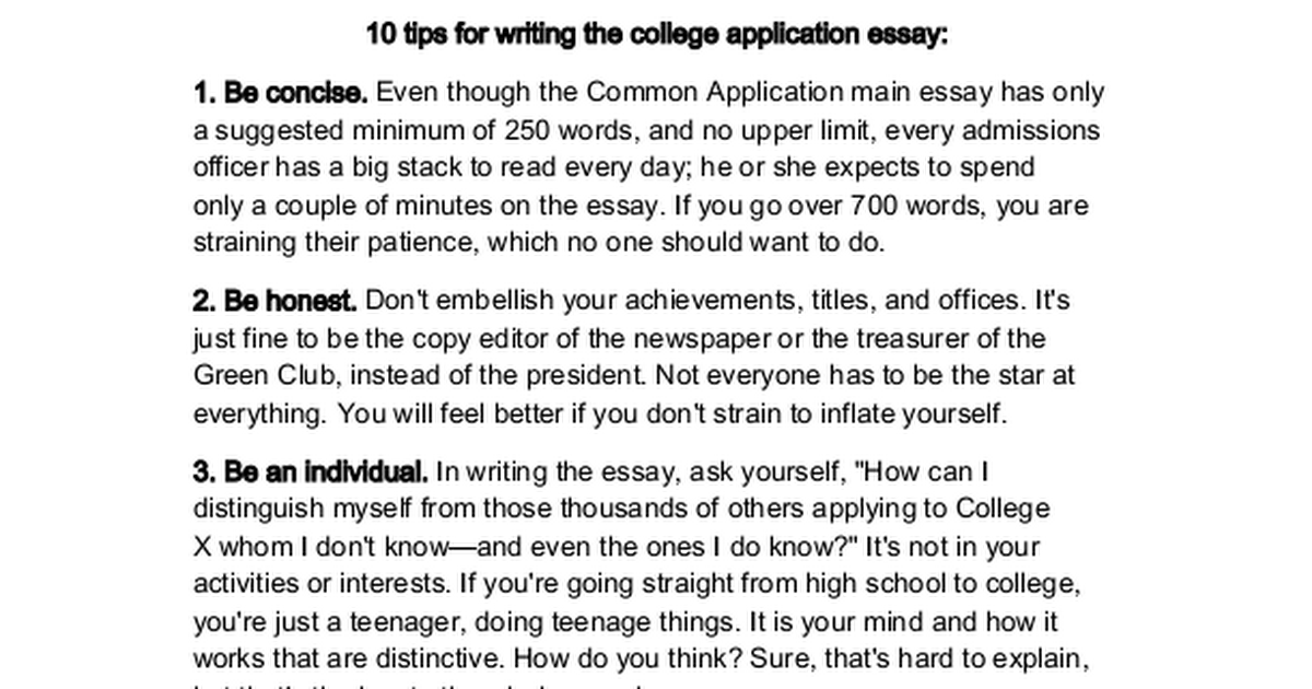 college application essay 500 words