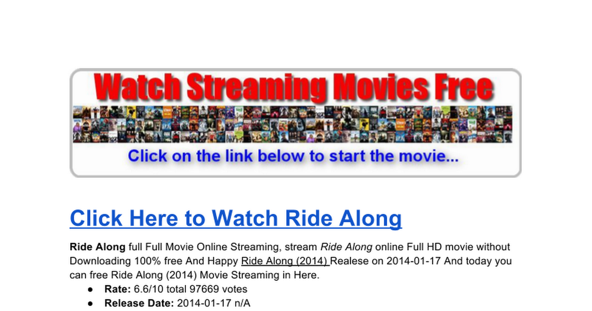 Watch Ride Along Online Streaming