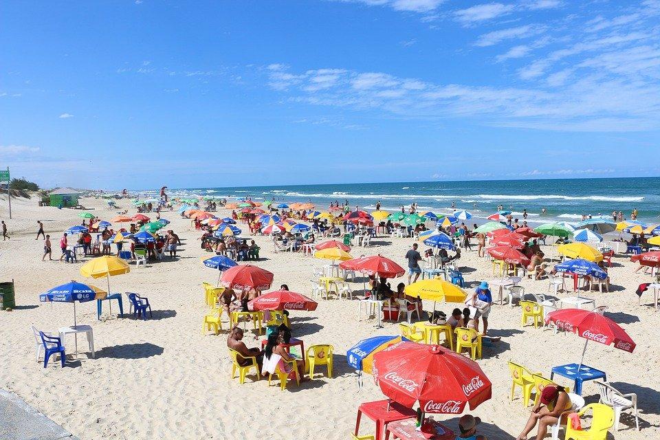 Praia, Verão, Guarda Chuva, Cores, Pessoas, Arnês