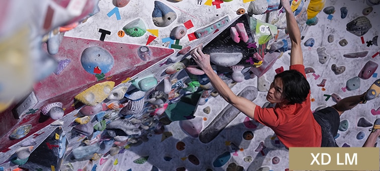 Example image of a man bouldering