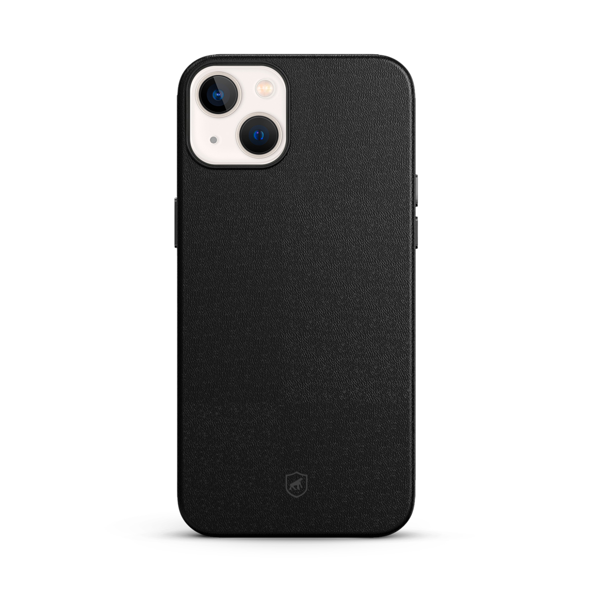 iPhone branco com capa preta de couro da GShield