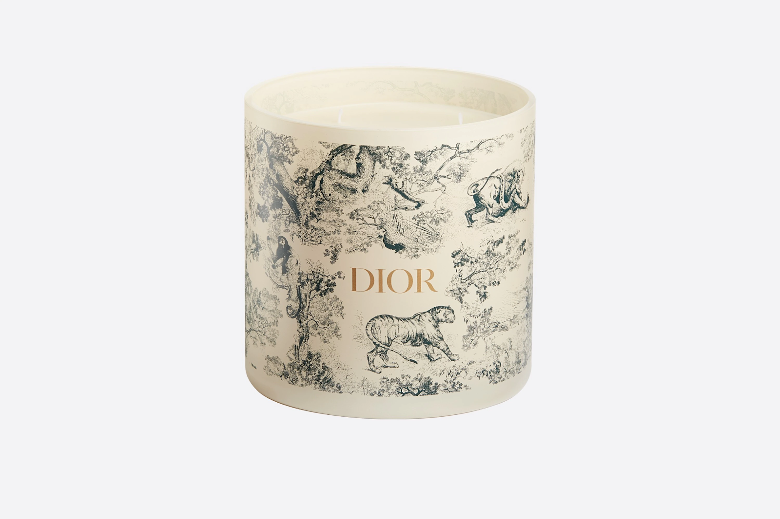 8.DIOR LARGE CANDLE Green Toile de Jouy