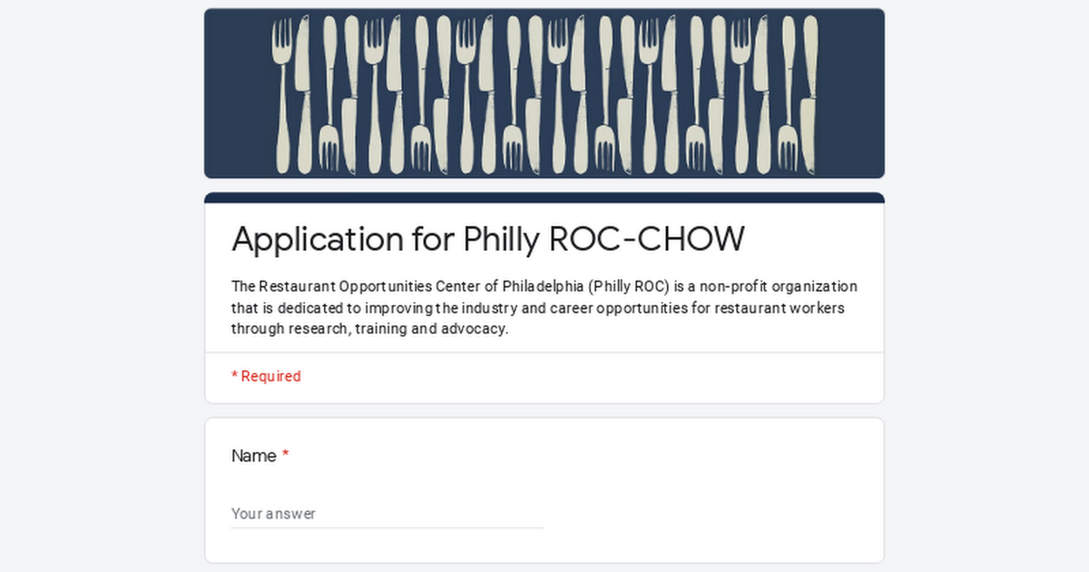 Application for Philly ROC-Students