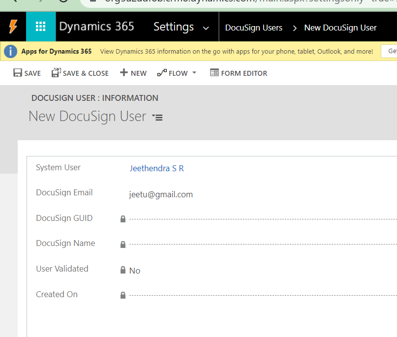 DocuSign Integration with Dynamics 365