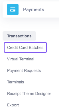 credit card batches