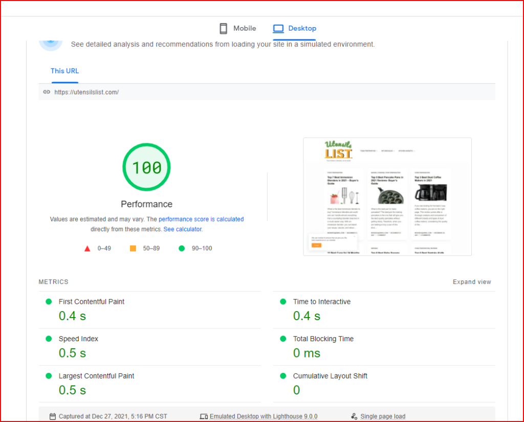 Cloudways page speed scores 2