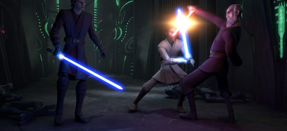 Obi-Wan Kenobi and Anakin Skywalker vs. Count Dooku