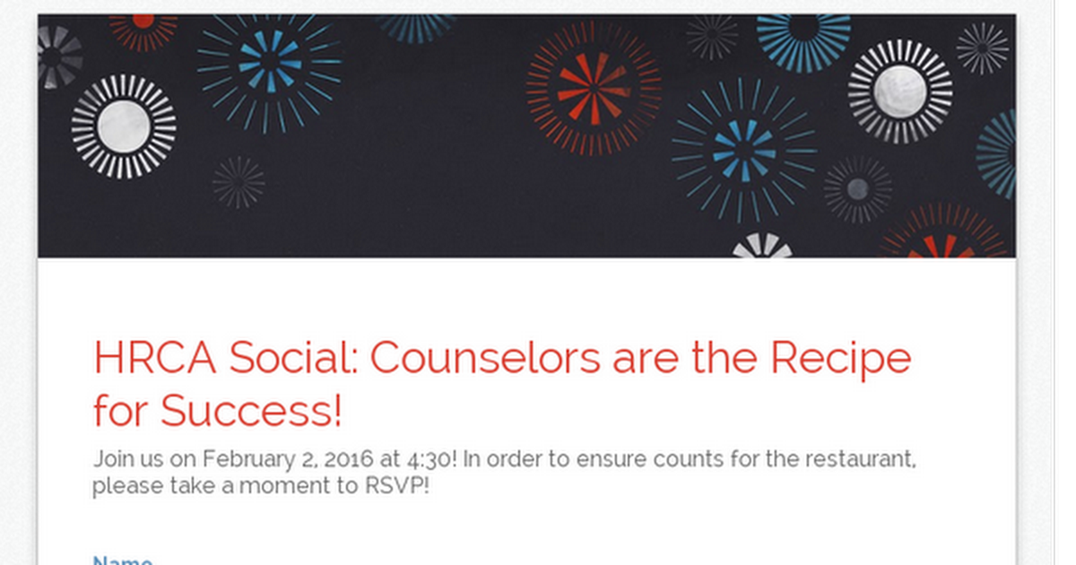 HRCA Social: Counselors are the Recipe for Success!