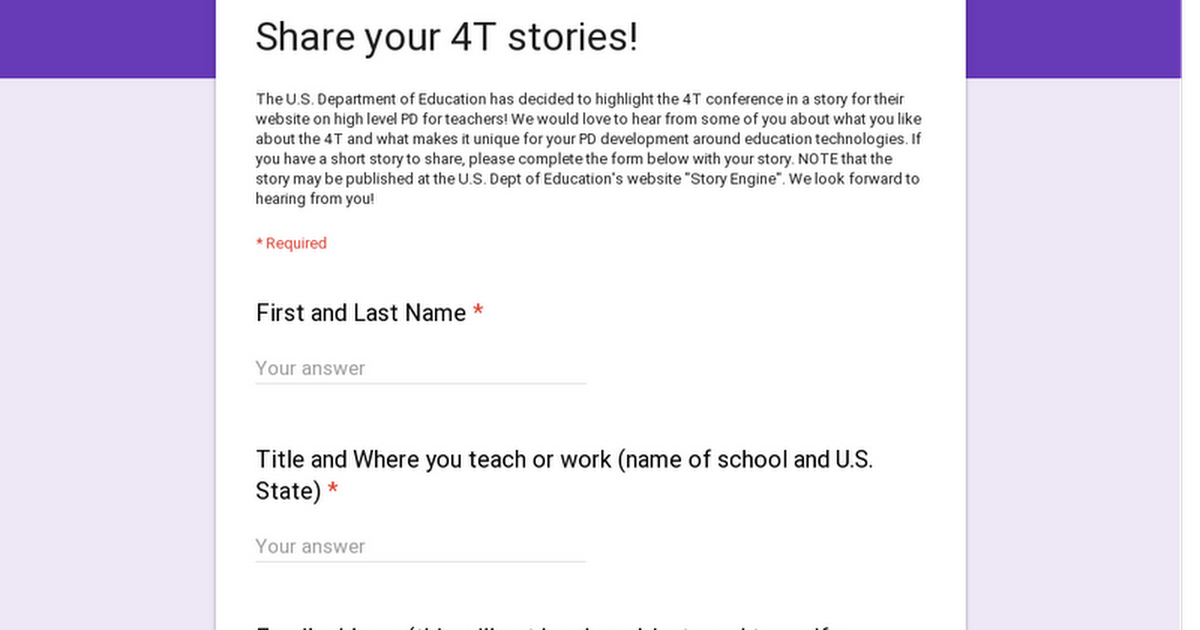 Share your 4T stories!