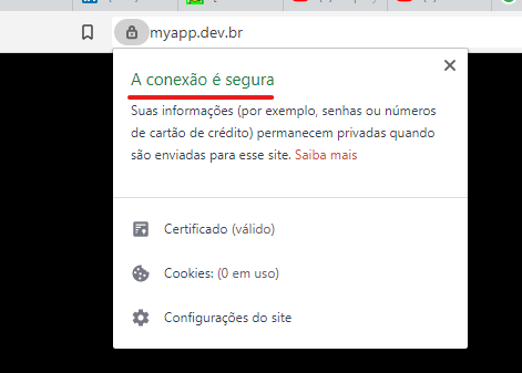 Ícone do cadeado em nossa conexão segura