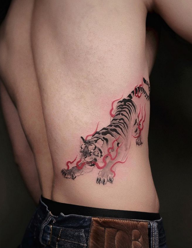 Tiger Back Tattoo