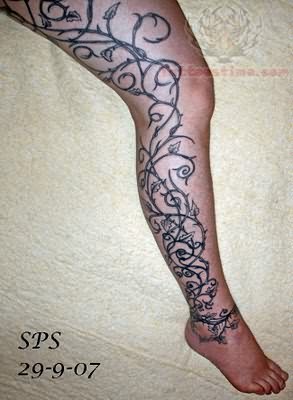 ลายสักไม้เลื้อยขา 10