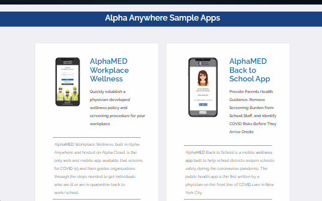 Alpha Anywhere Sample Apps