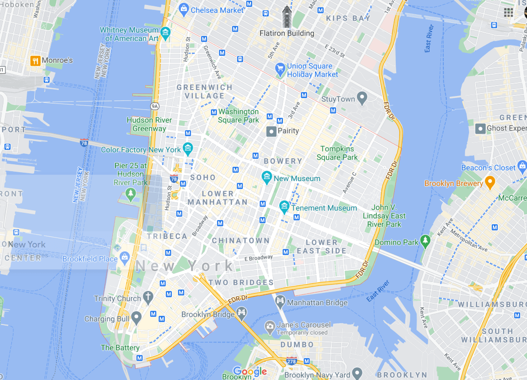 mapa downtown