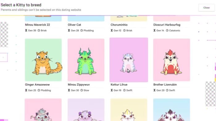 Image via CryptoKitties