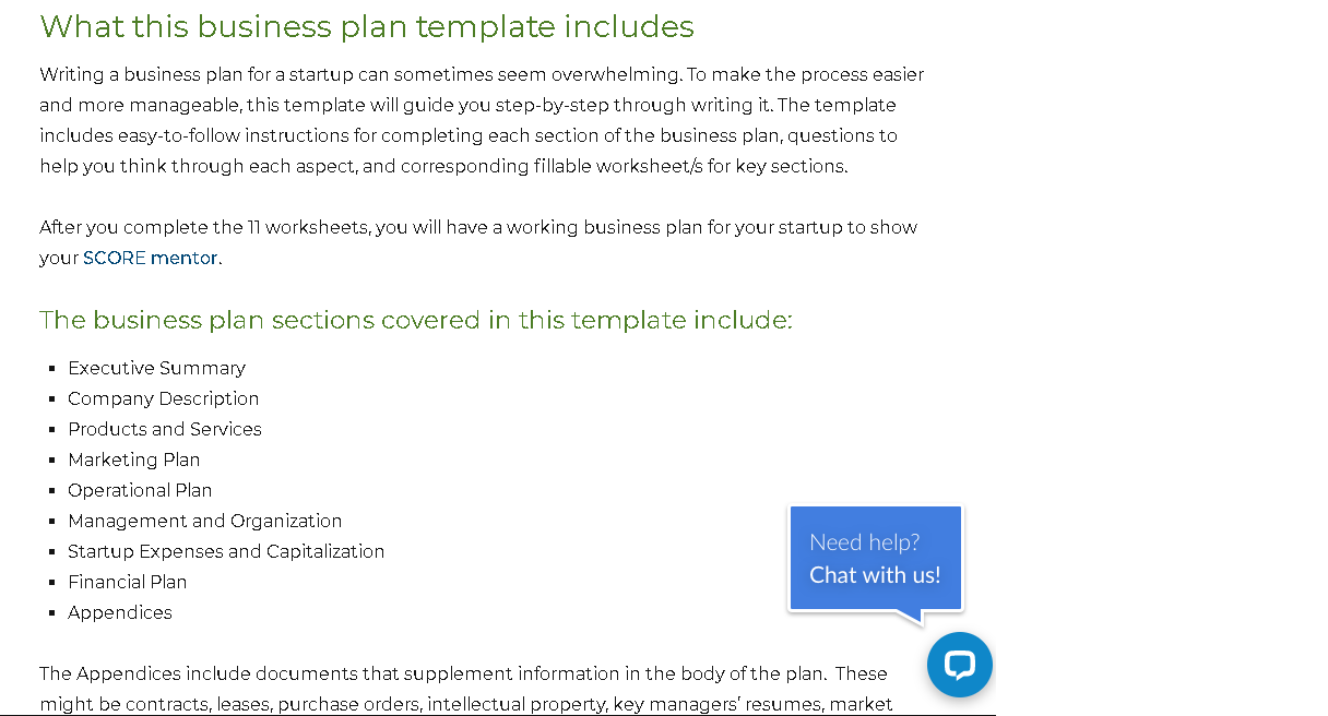 Business plan templates and examples from Score