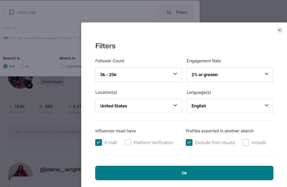 Comparing profiles in Inbeat