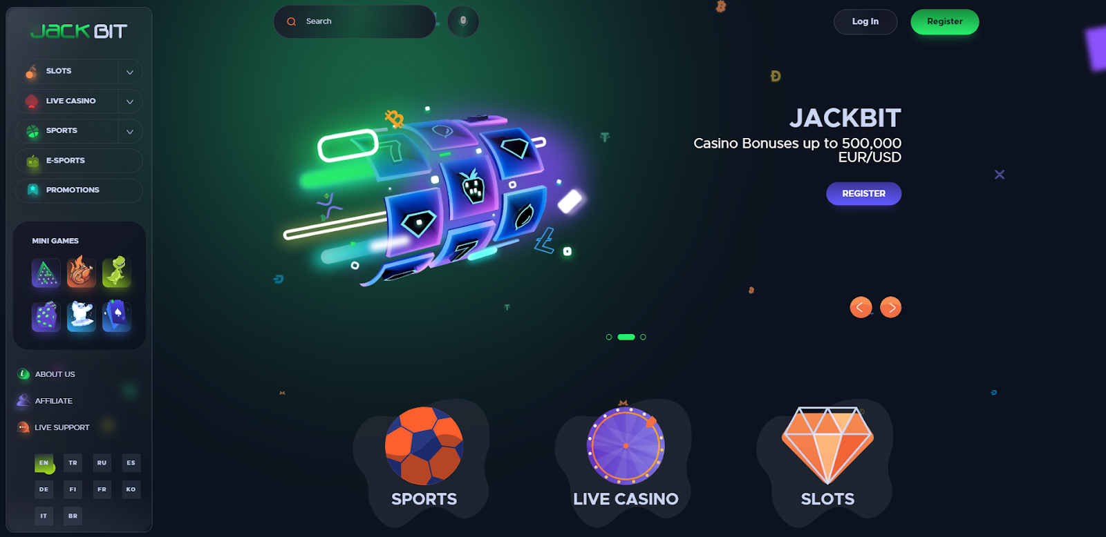 14. Jackbit - Mobil İçin Mükemmel - 5,000 Euro/Usd'ye Kadar Casino Bonusları