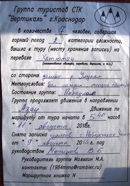 Отчет о горном спортивном походе 3 категории сложности по Центральному Кавказу