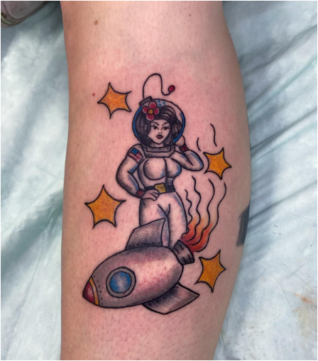 Astronaut Rocket Tattoo