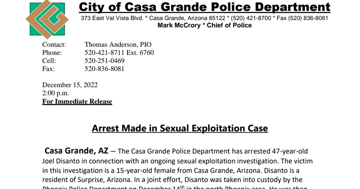 Press Release Joel Disanto Sex Exploitation Pdf Google Drive