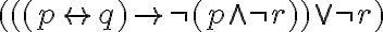 (((p leftrightarrow  q) rightarrowneg(p wedgeneg r)) veeneg r )