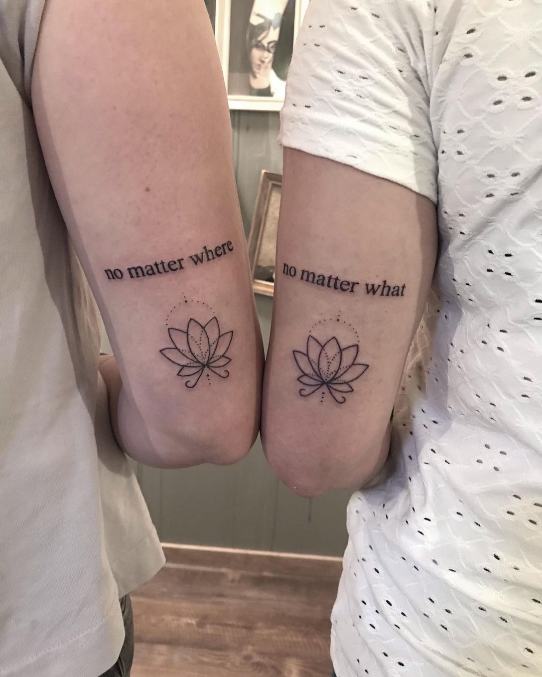 Matching Lotus Flower Tattoo