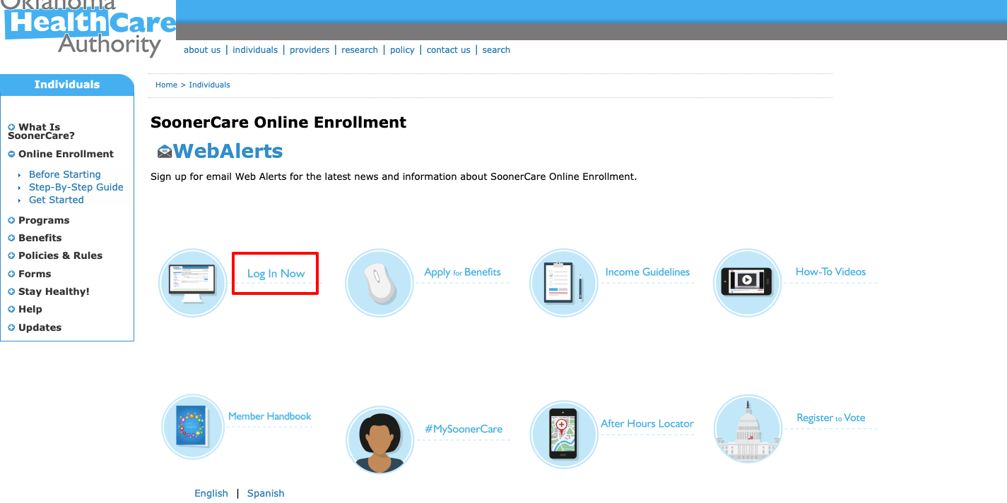 SoonerCare Online Enrollment