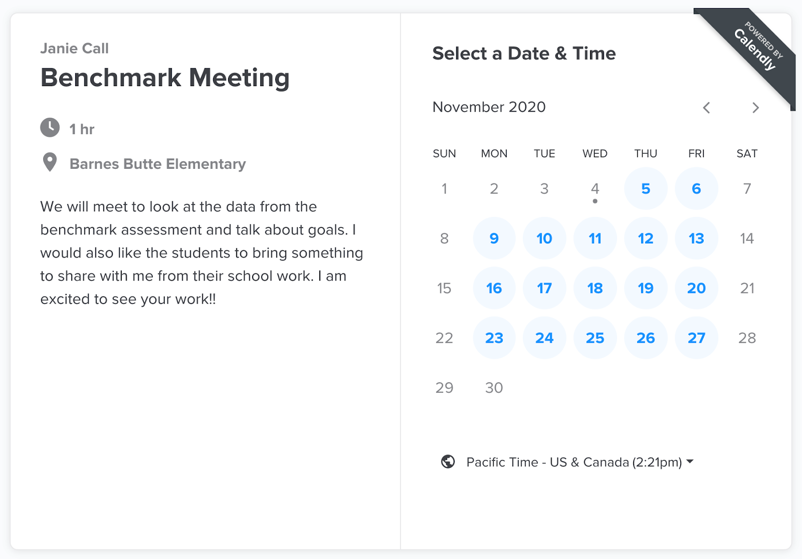 Calendly embed
