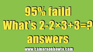 What's 2-2× 3+3 = ? Quiz Answer