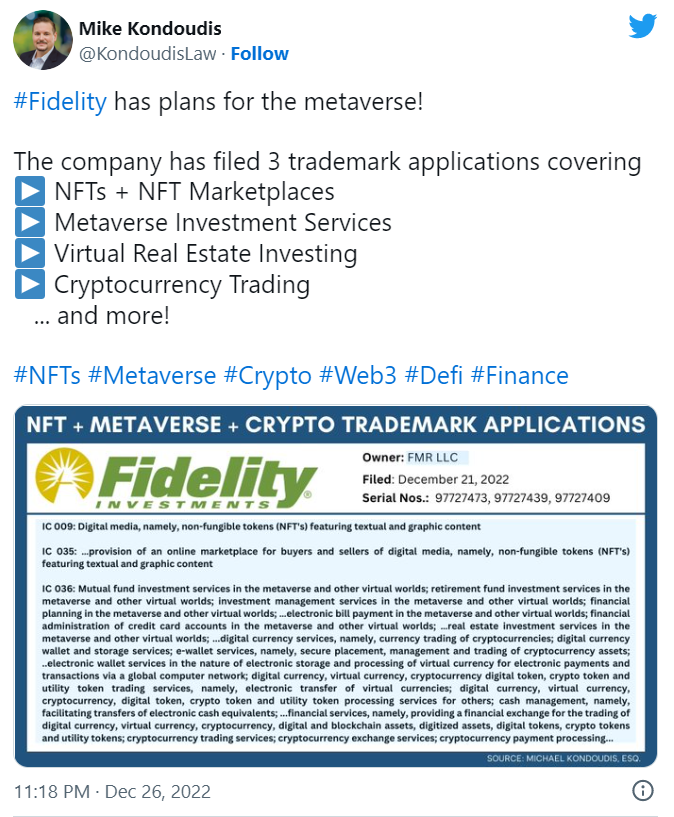 Fidelity Plans to Launch NFT Marketplace and Offer Financial Services in the Metaverse