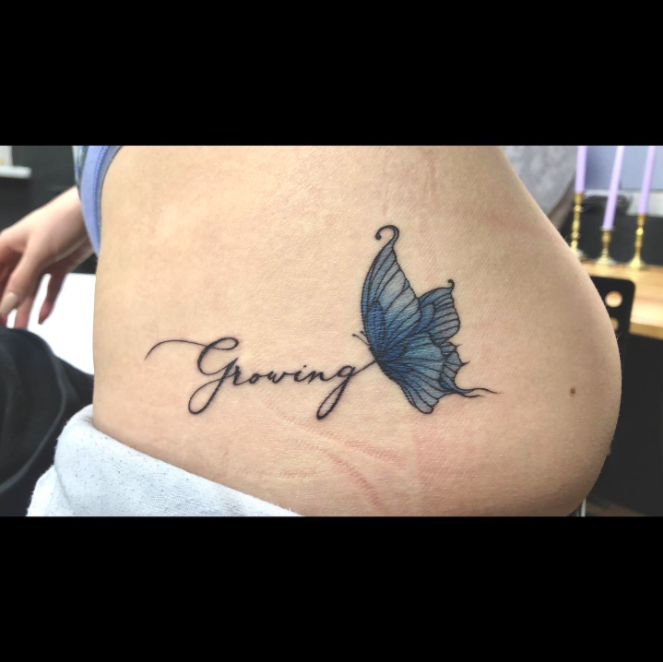 Word With Butterfly Tattoo