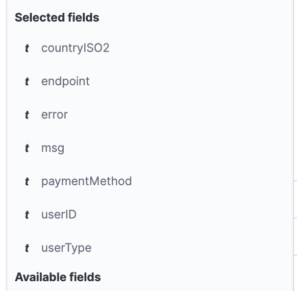 The final selected fields