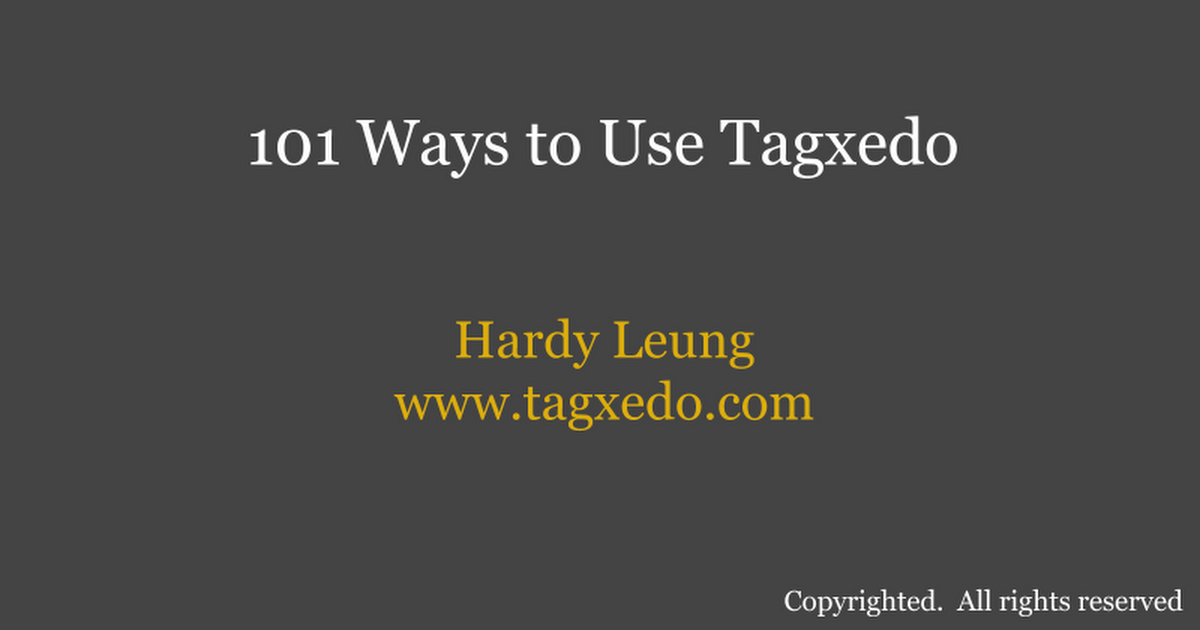 101 Ways to Use Tagxedo - Google Slides