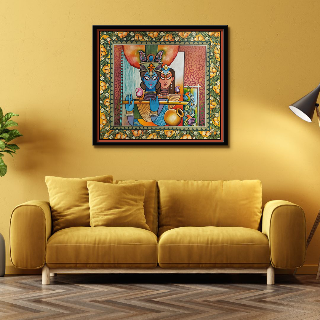 Radha and krishna wall art for living room