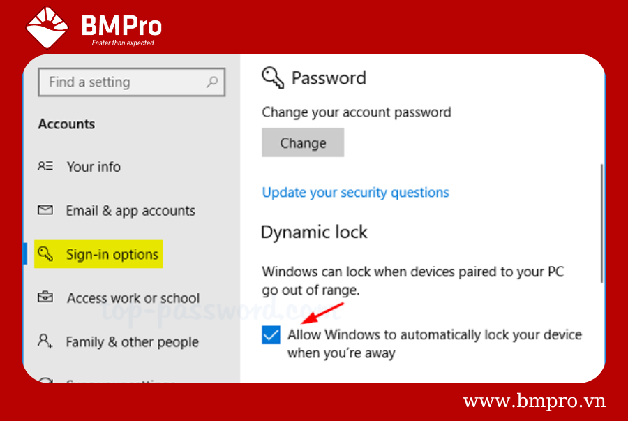 Sử dụng Dynamic Lock