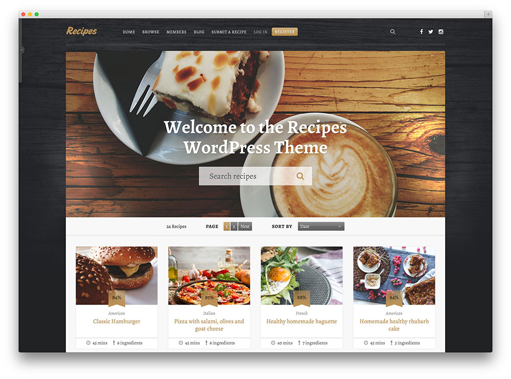 recetas - sitio web para revisar y compartir