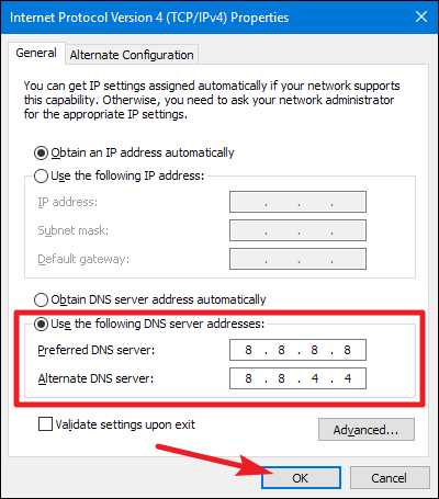 IPv4 DNS Address