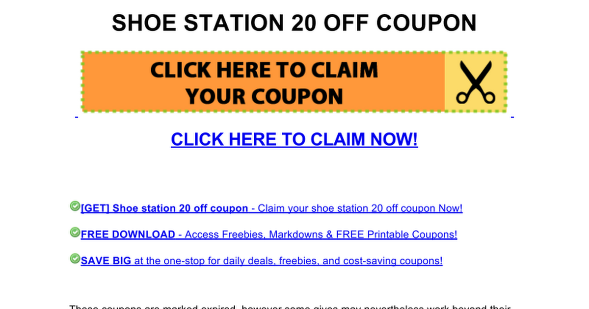 shoe station 20 off coupon Google Docs