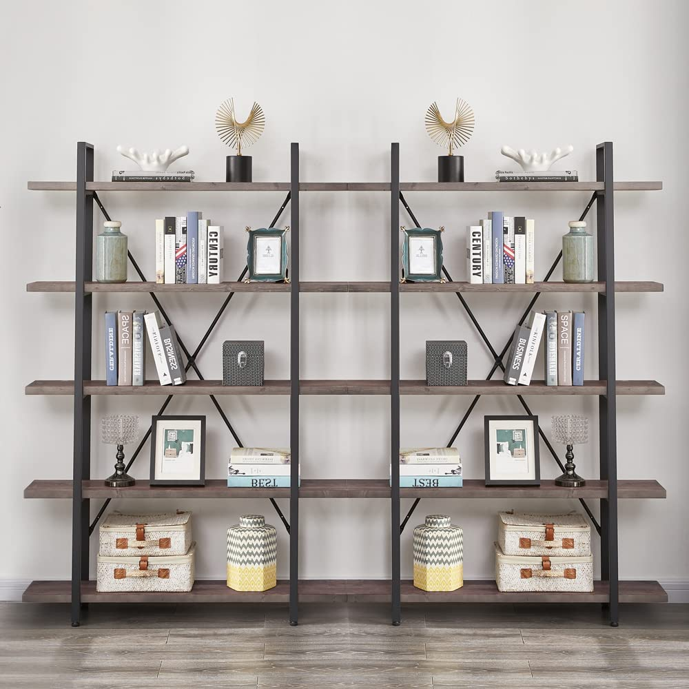 This solid wood library bookcase's original beauty and earthy simplicity offer a unique way of providing warmth, grace, and vitality to your house and establishing fresh reading spaces. Meanwhile, its aged wood grain adds to its charm, and how it energizes and gives your home library an edge.
