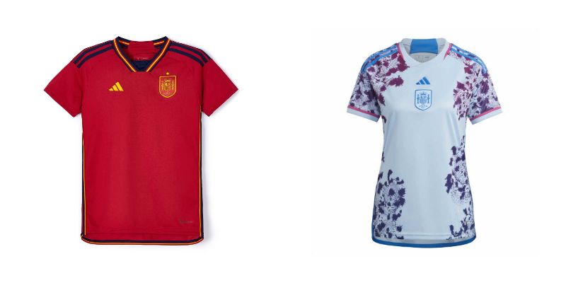 スペインのホーム（左）アウェー（右）ユニフォーム（FIFA公式HPより引用）