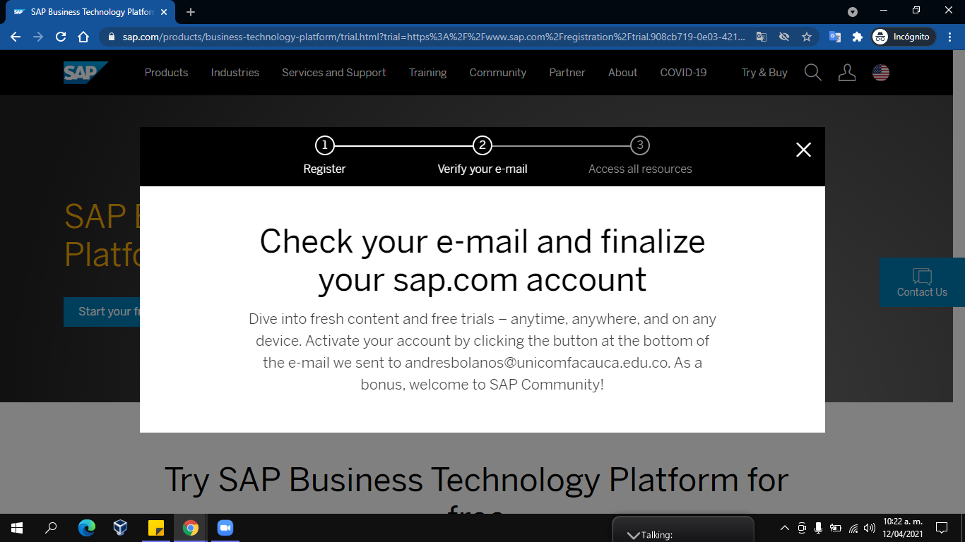 SAP - ACCOUNT - EMAIL - CHECK