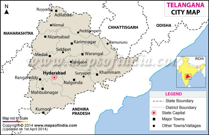 Image result for telangana map