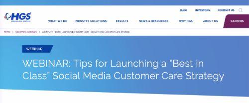 Tips for Launching a “Best in Class” Social Media Customer Care Strategy Webinar