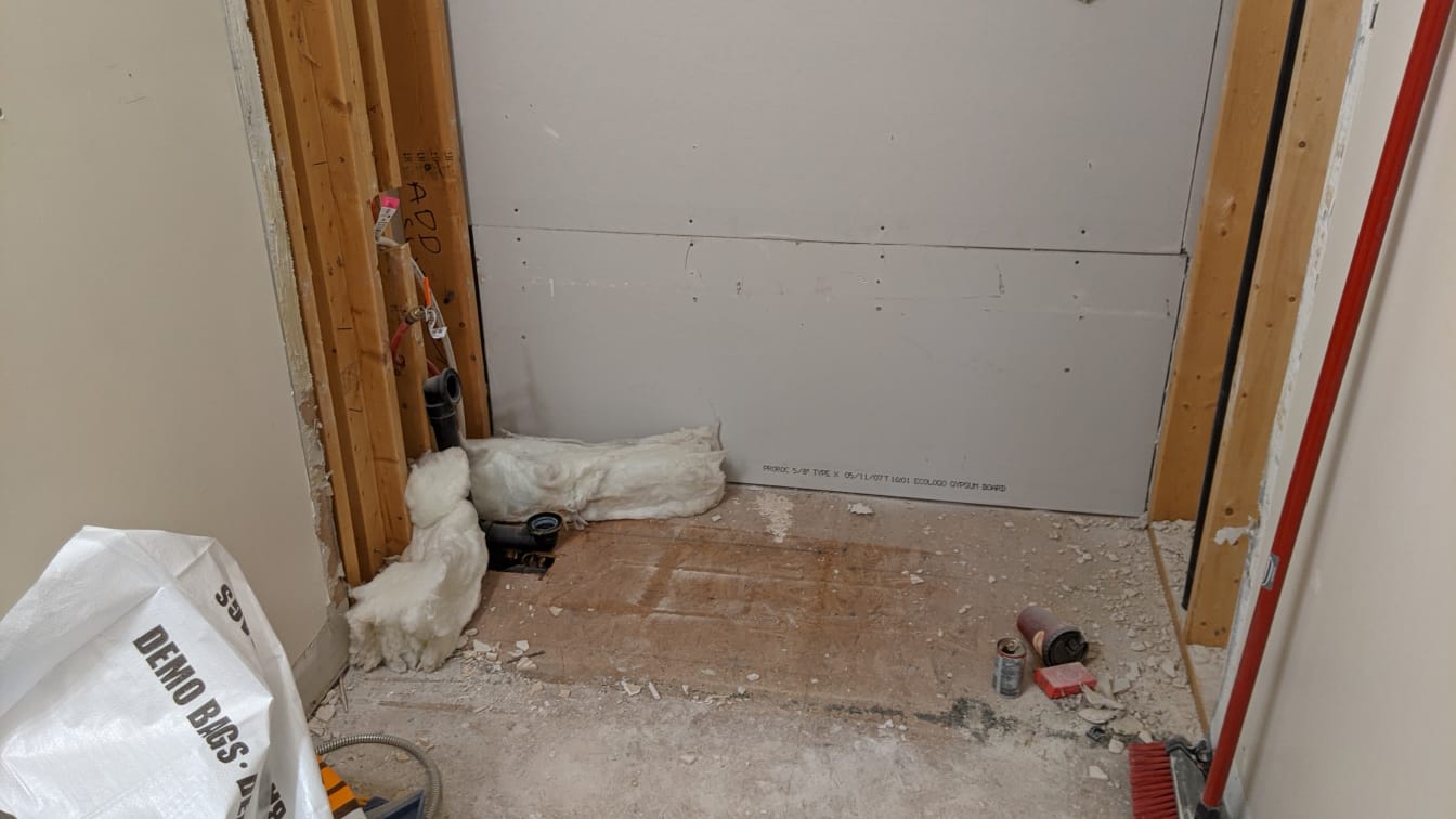 Bathroom tub has been removed