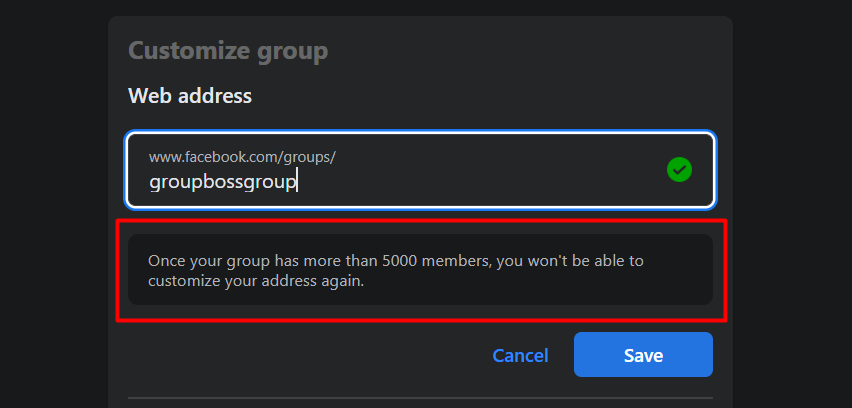 How to Customize Facebook Group Link