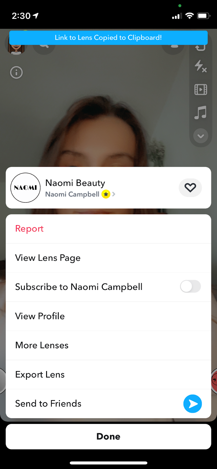 Post form Naomi Beauty - social commerce