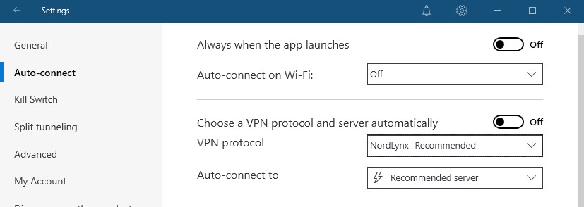 NordVPN WireGuard protocol settings