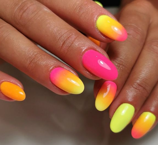 Combo Ombre Neon Nail Designs