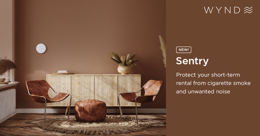 Sentry is the only device that protects airbnb rental from smoking and noise complaints